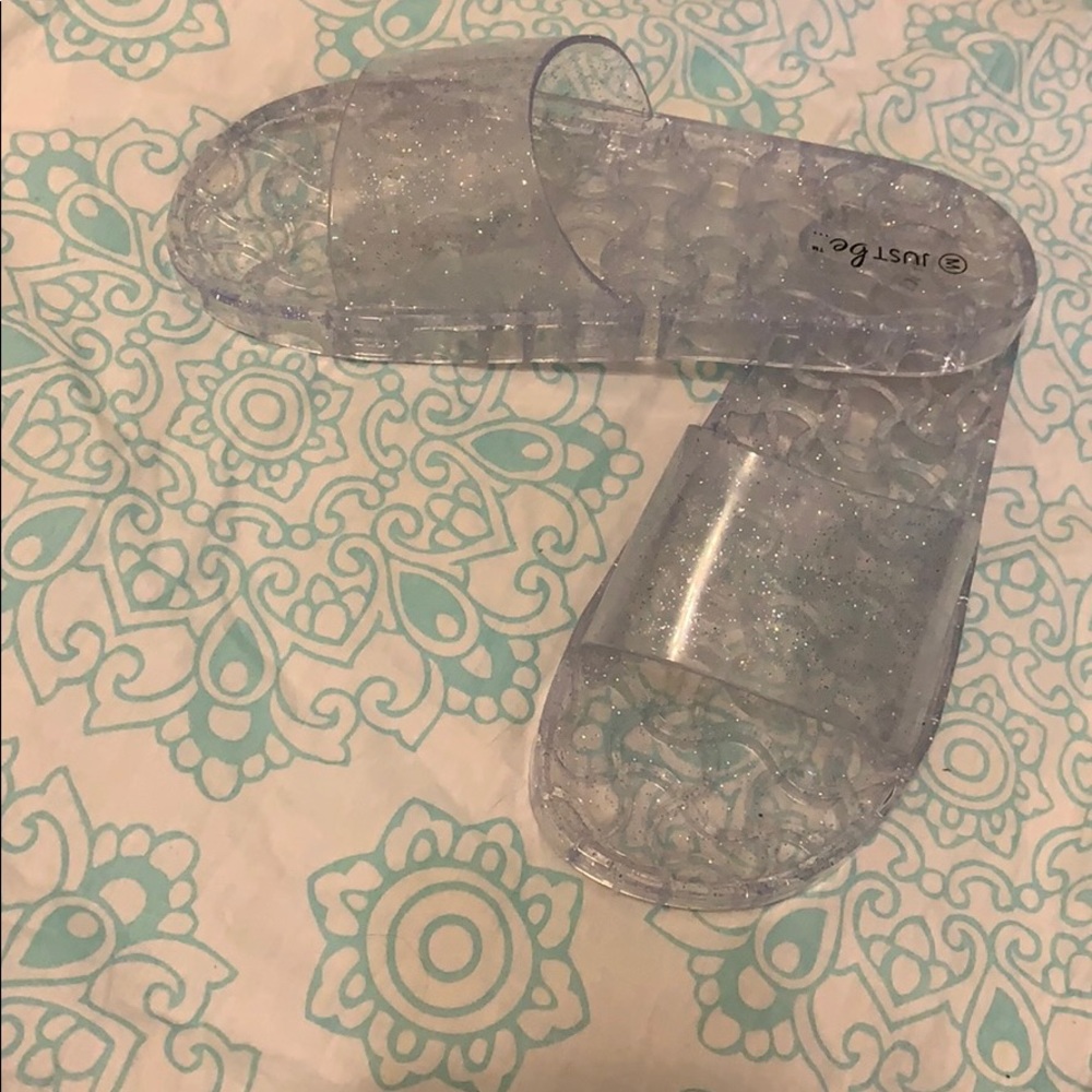 Clear glitter slides